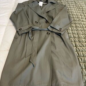 H&M Divided - Sage Oversized Trench Coat - NWT - Size Small